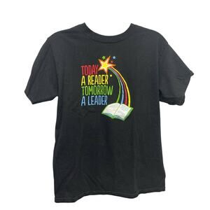 Hanes Womens Small Today A Reader Tomorrow A Leader Cotton Short Sleeve Tee